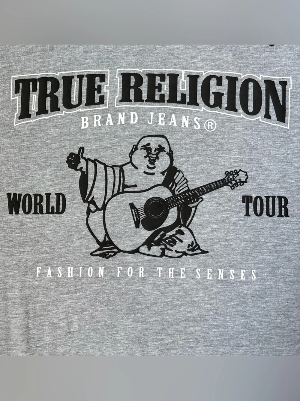 True Religion Gray Sleeveless Hoodie with Graphic Logo